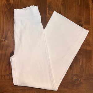 House of Harlow 1960 White Textured/Ribbed Knit Wide Leg Pants – Size M